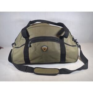 ARIAT Duffle Bag Equestrion Travel Boot Bag Green with Logo 11” X 18” X 10”